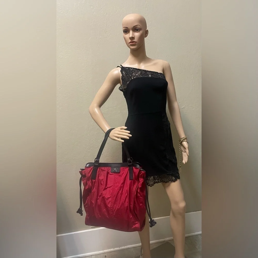 Burberry. Red Nylon Tote Bag - Picture 3 of 15